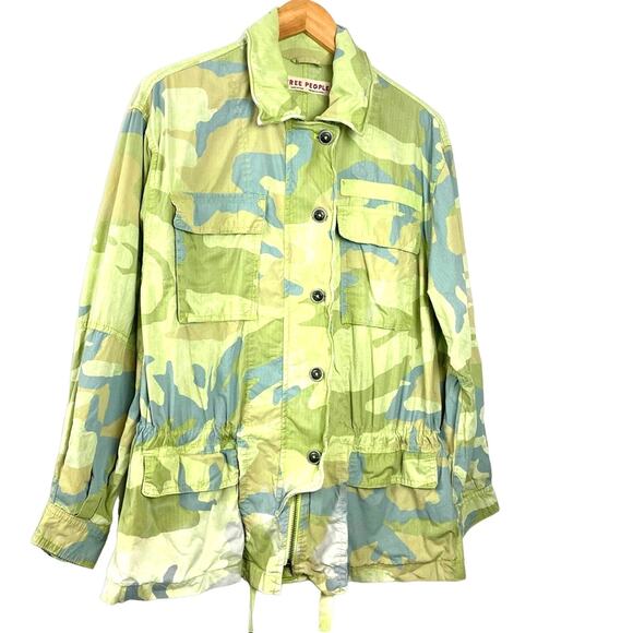 Free People | Camo Military Jacket Green Gray Camoflauge - Picture 1 of 13